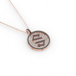 14k Solid Gold & White/Black Diamond Micro "S" Pendant