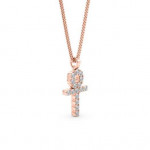 14k Sold Gold & White Diamond Macro Ankh Pendant