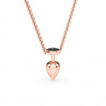 14k Solid Gold & Black Diamond Butt Plug Necklace