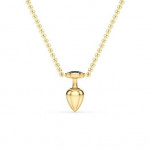 14k Solid Gold & Black Diamond Butt Plug Necklace