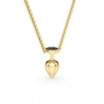 14k Solid Gold & Black Diamond Butt Plug Necklace