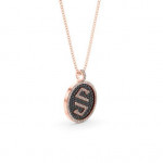 14k Solid Gold & Black/White Diamond Micro "S" Pendant
