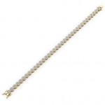 14k Solid Gold & White Diamond Floral Motif Cluster Bracelet Size 7