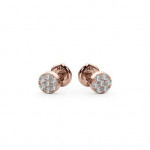 14k Solid Gold & White Diamond Floral Motif Earring