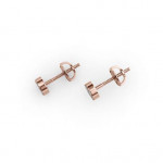 14k Solid Gold & White Diamond Floral Motif Earring