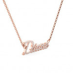 14k Solid Gold & White Diamond Name Pendant