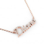 14k Solid Gold & White Diamond Name Pendant