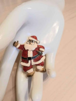 Enamel Santa Claus Brooch