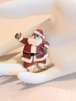 Enamel Santa Claus Brooch