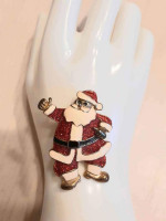 Enamel Santa Claus Brooch