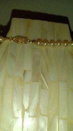 Gold Tone clasp faux pearl necklace