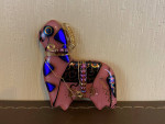 Alpaca brooch Dichroic glass made by Avery Anderson *lowered price