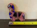 Alpaca brooch Dichroic glass made by Avery Anderson *lowered price