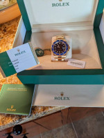 Rolex Submariner 2017 40mm 116618LB Yellow Gold Blue Ceramic Beze