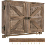 Rustic Wall Mounted Jewelry Organizer with Wooden Barndoor Decor