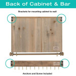 Rustic Wall Mounted Jewelry Organizer with Wooden Barndoor Decor