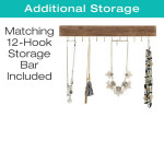 Rustic Wall Mounted Jewelry Organizer with Wooden Barndoor Decor