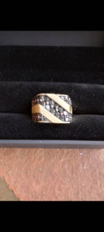 Men's Black Diamond 2 1/4 ct tw 14 K Gold Ring