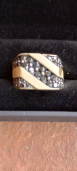 Men's Black Diamond 2 1/4 ct tw 14 K Gold Ring