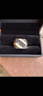 Men's Black Diamond 2 1/4 ct tw 14 K Gold Ring