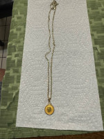 Gold Coin Necklace 14k 24 inch