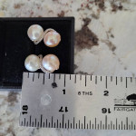 14K White Gold Pearl and Diamond Earrings