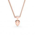 14k Solid Gold & White Diamond Butt Plug Necklace
