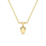 14k Solid Gold & White Diamond Butt Plug Necklace