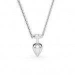 14k Solid Gold & White Diamond Butt Plug Necklace