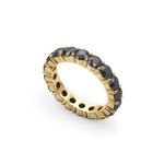 14k Solid Gold & Black Diamond Eternity Ring