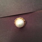 14 Karat Gold JUMBO Size  Pearl Ring For Sale