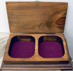 Hand Crafted Wooden Jewelry Box Sailing Ship on Lid