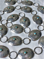 Turquoise Silver Link Concho Belt Adjustable