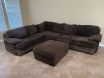 Overstuffed Sectional Sofa & Ottoman