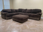 Overstuffed Sectional Sofa & Ottoman