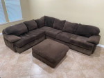 Overstuffed Sectional Sofa & Ottoman