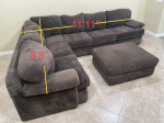 Overstuffed Sectional Sofa & Ottoman