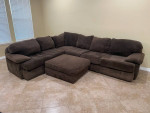 Overstuffed Sectional Sofa & Ottoman