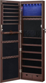 Full Length Mounted Mirror Jewelry Cabinet