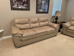 Leather Sofa, Chair & Ottoman