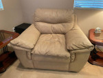 Leather Sofa, Chair & Ottoman
