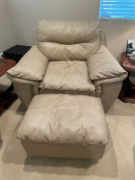 Leather Sofa, Chair & Ottoman