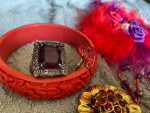 Red Hat Purple Dress jewelry & pins