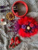 Red Hat Purple Dress jewelry & pins