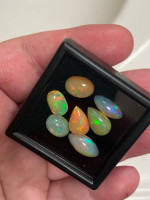 PLS READ! Natural polished ethiopian opal cabochons with bright vibrant colors a