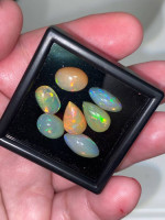 PLS READ! Natural polished ethiopian opal cabochons with bright vibrant colors a