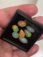 PLS READ! Natural polished ethiopian opal cabochons with bright vibrant colors a
