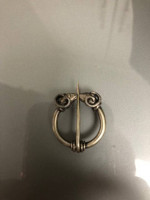 Antique Double Ram Heads Pin Penannular brooch