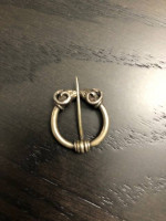 Antique Double Ram Heads Pin Penannular brooch
