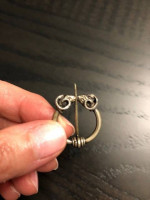 Antique Double Ram Heads Pin Penannular brooch